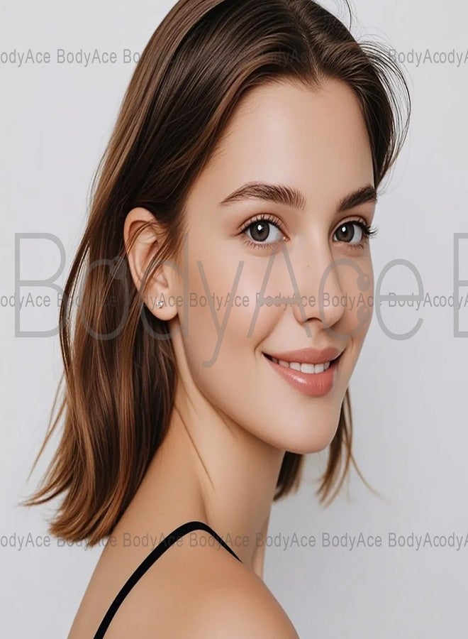 BodyAce 16G 18G Tragus Piercing Labret Medusa Jewelry Long Internally Threaded Nose Stud Flat Back Earrings Pink CZ Monroe Lip Rings Heart Cartilage Helix Studs Star [16G(1.2mm);Length:6mm] - Image 4